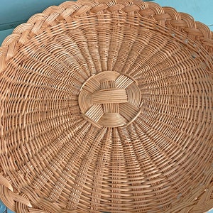 Vintage Extra Large Basket, Wall Coverings, Coffee Table Tray Boho, Shabby Chic, Rustic Baskets, Collage, Rattan Wall Baskets, Statement image 3