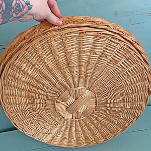 Vintage Extra Large Basket, Wall Coverings, Coffee Table Tray Boho, Shabby Chic, Rustic Baskets, Collage, Rattan Wall Baskets, Statement image 4