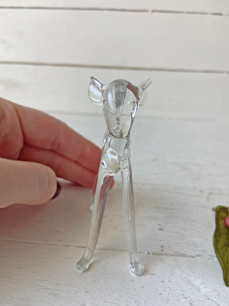 Vintage Baby Glass Deer, Glass Fawn // Glass Forest Animals, Deer Lover, Collector // Perfect Gift image 3