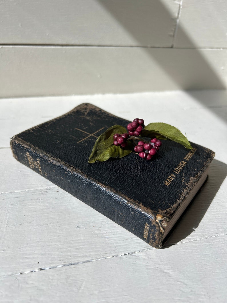 Vintage 1950's Black Common Prayer Hymnal With Gold Pages // Antique Religious Decor, Bible For Bookshelf, Mantle, Rustic // Perfect Gift image 1