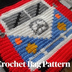 Camper Van Crochet Bag Pattern - Cross-Body Bag/Tote Bag - PDF Digital Download