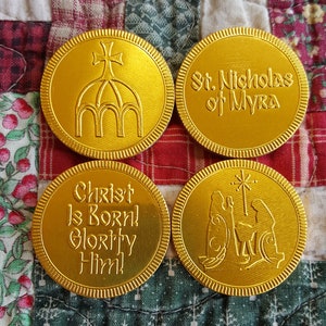 Monedas de chocolate navideñas y de San Nicolás a granel