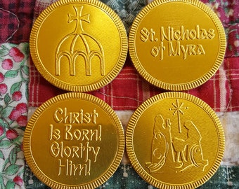 Schütte Nikolaus und weihnachtliche Schokoladenmünzen