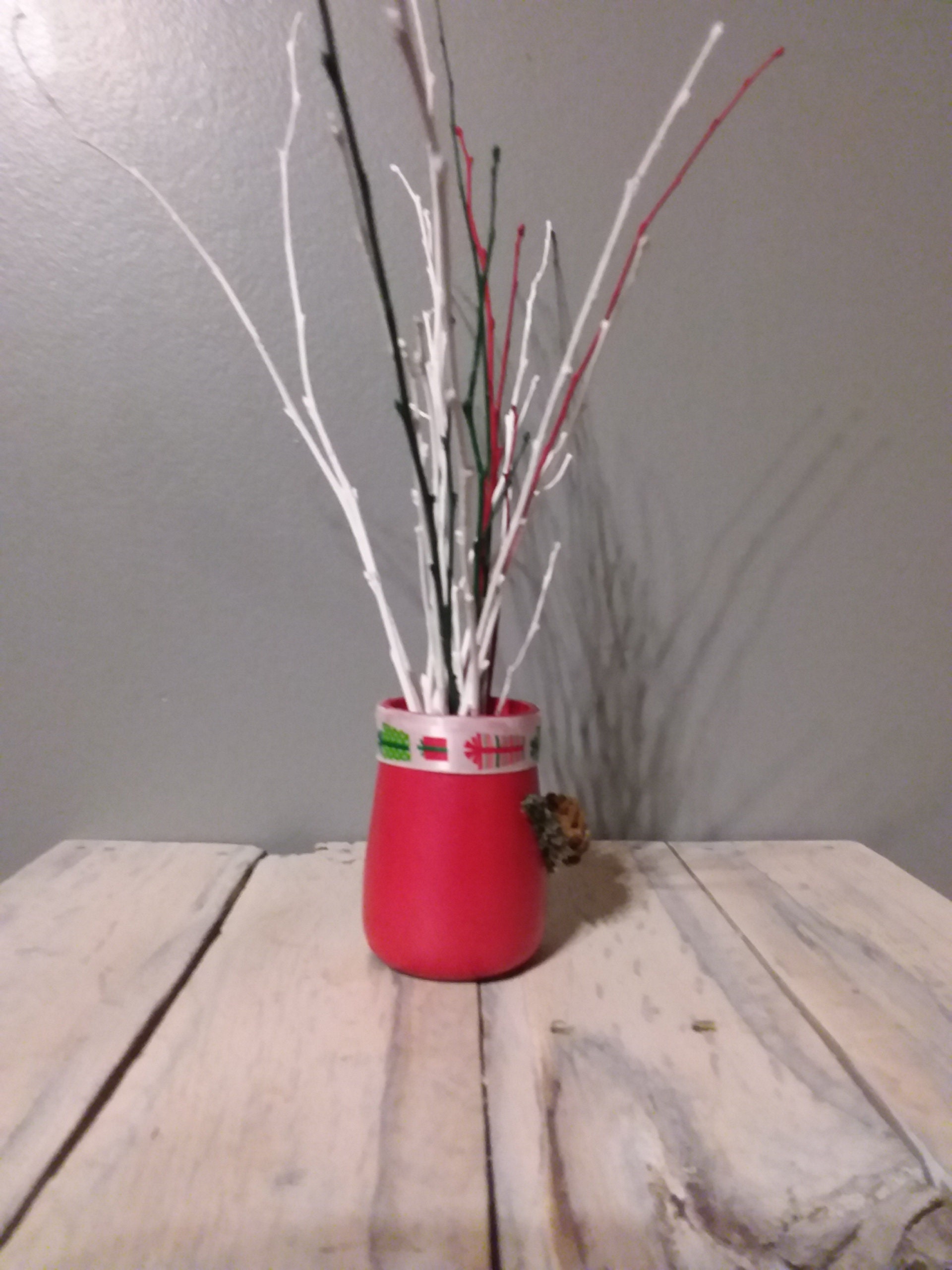 Christmas Birch Twigs And Mini Vase/25 Hand Painted Birch Etsy