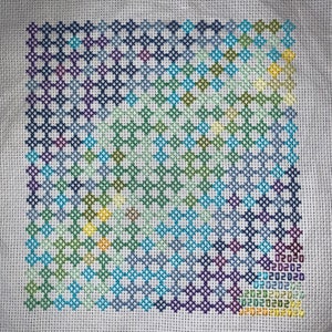 Temperature Calendar 2020 (Leap Year) Cross Stitch Chart