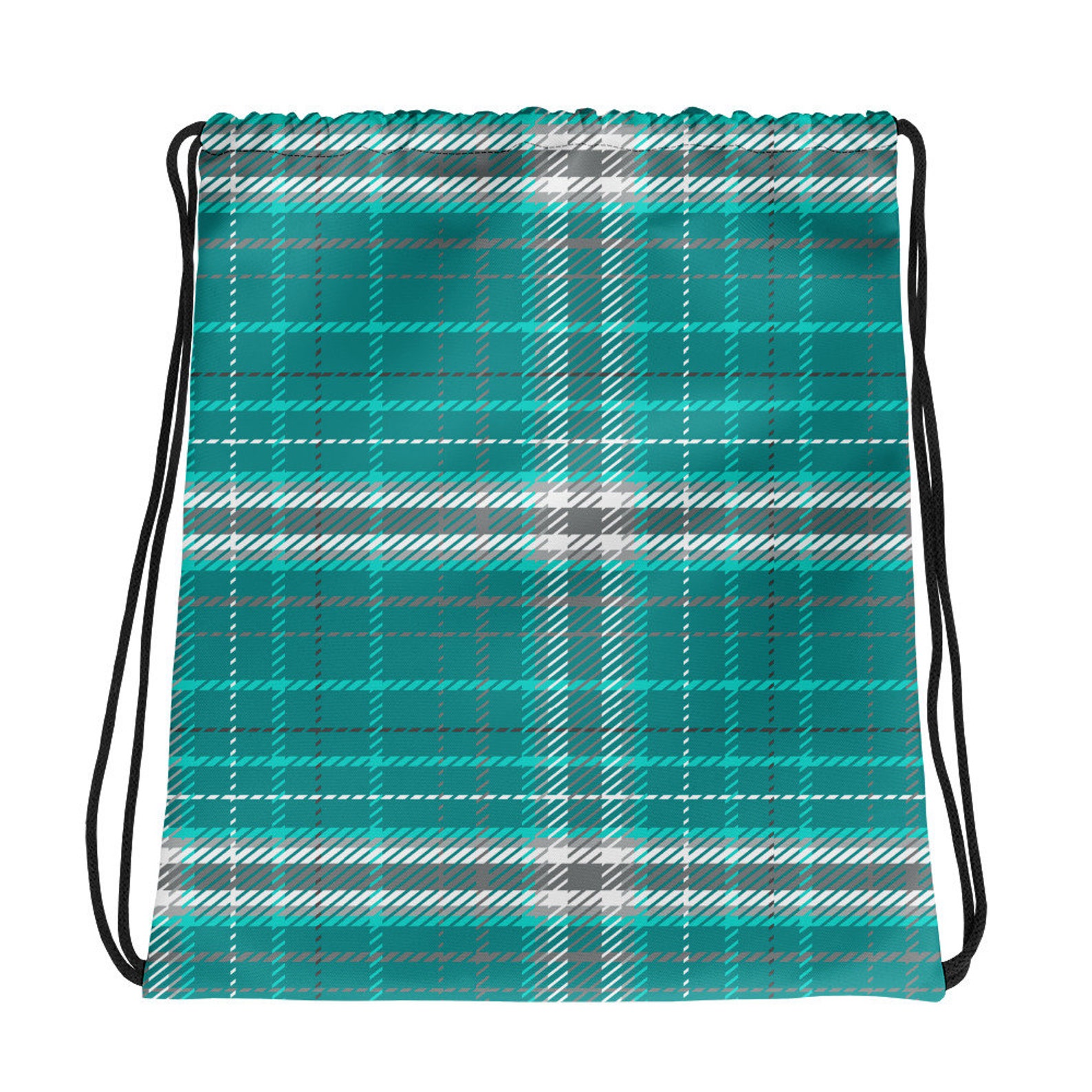 teal drawstring bag