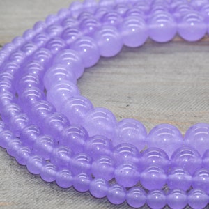 Light purple Jade beads, Lavender round smooth gemstones,6mm, 8mm,10mm,12mm full strand 15.5inch #178