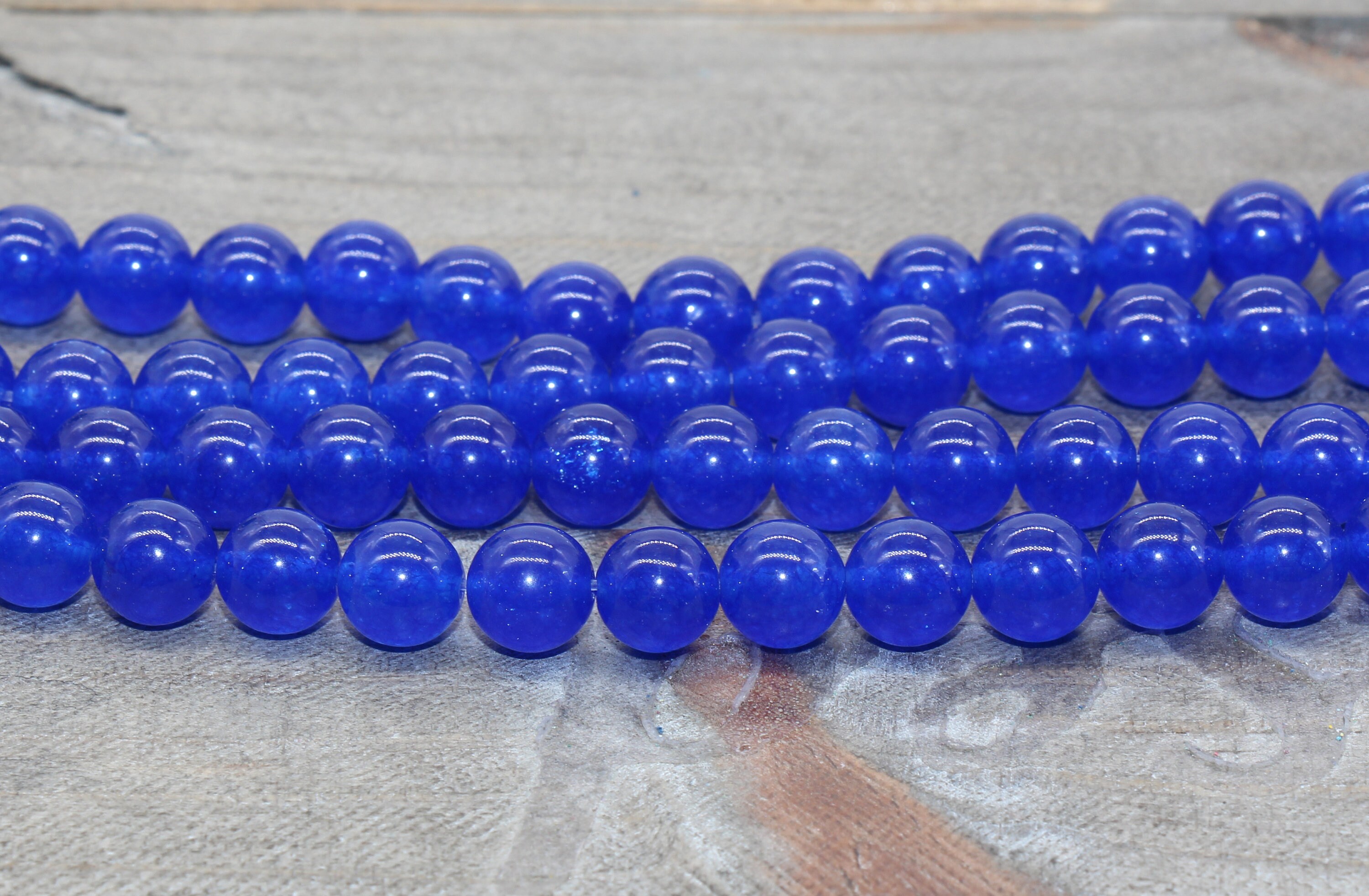 Royal Blue Jade Beads Dark Blue Round Smooth Gemstones6mm Etsy