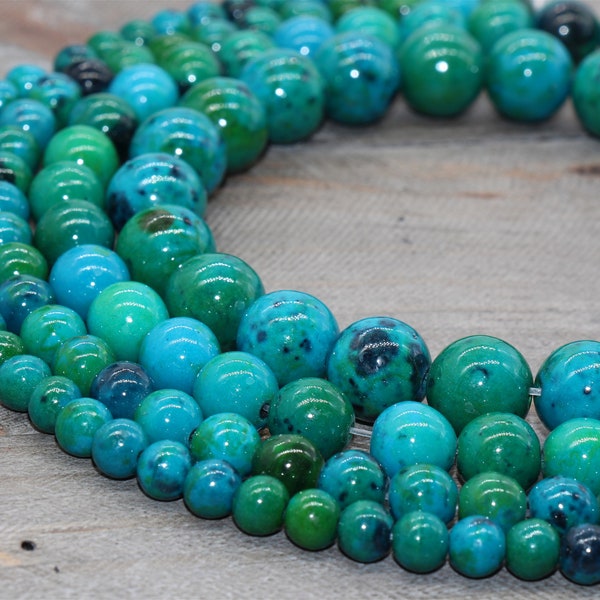 Chrysocolla beads, Blue Green beads Round Beads, 6mm, 8mm,10mm,12mm full strand 15.5inch #156