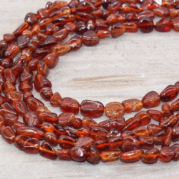 Natural Orange Garnet nugget beads, Garnet nugget stone, loose irregular beads, natural gemstone pebble beads, 6mm-8mm, 15.5'' length #55