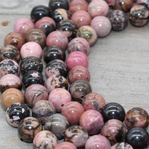 Natural Rhodonite Beads Black and Red Rhodonite Beads Smooth - Etsy
