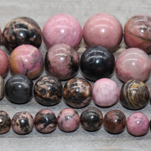 Natural Rhodonite Beads Black and Red Rhodonite Beads Smooth - Etsy