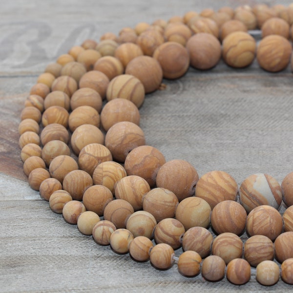 Matte Woodgrain Jasper beads,  round Gemstones, 6mm, 8mm,10mm, full strand 15.5inch#305