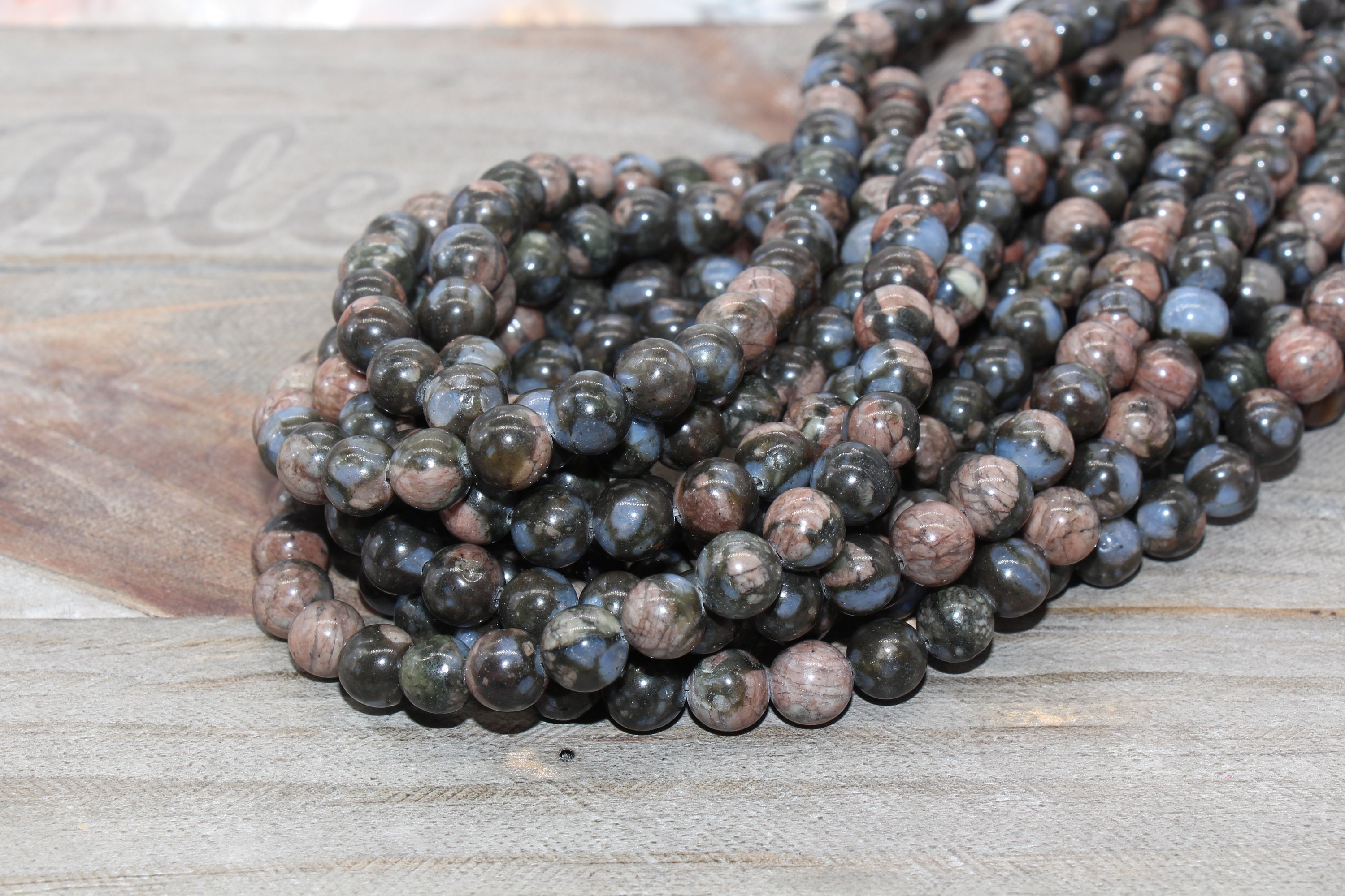 Blue Stain Brown Jasper Beads Brown Jasper Round Gemstones - Etsy