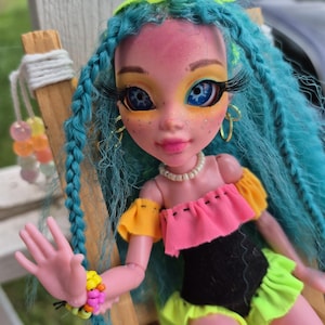 Custom Monster High Doll OOAK Totally 80s Beach Day Lagoona Blue