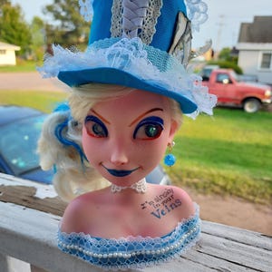 Blue Mad Hatter OOAK mini Bust