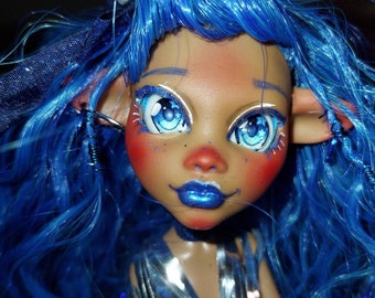 Custom Monster High Doll OOAK Clawdeen Wolf Holiday Elf