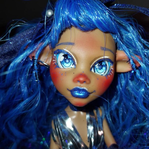 Custom Monster High Doll OOAK Clawdeen Wolf Holiday Elf