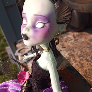 Custom Monster High Doll OOAK Frankie Stein Goth Prom