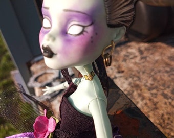 Custom Monster High Doll OOAK Frankie Stein Goth Prom