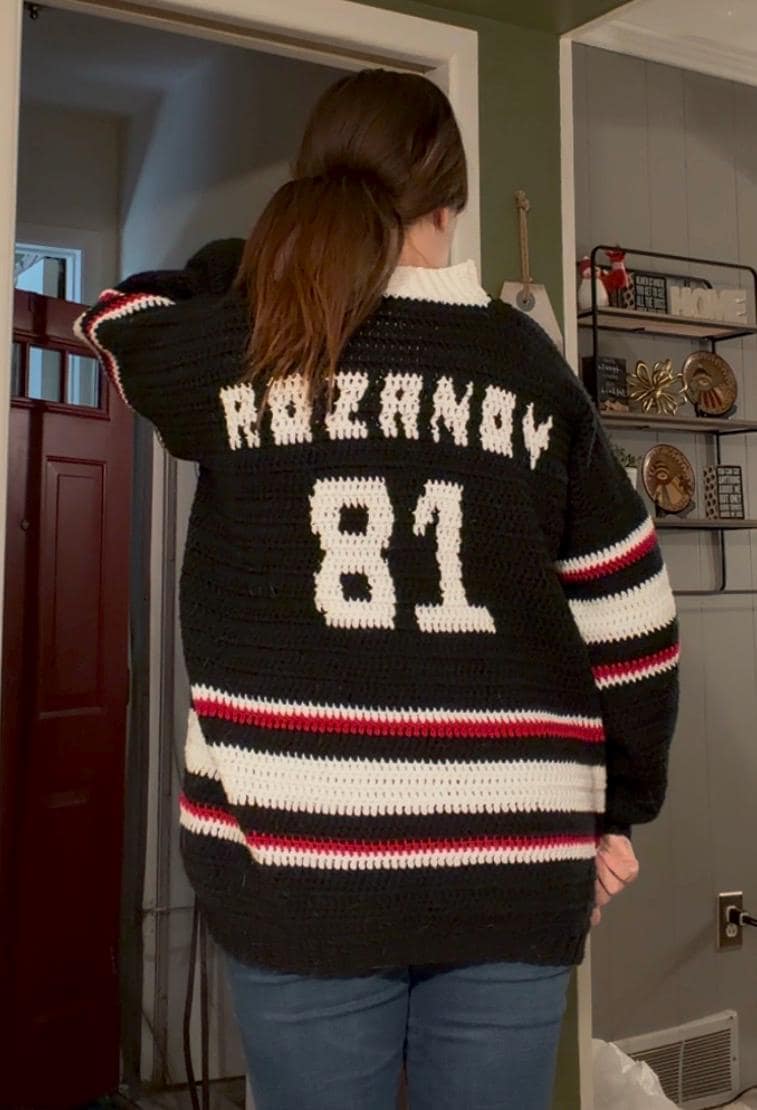 Heated Rivalry Ilya Rozanov Jersey Inspired Sweater Crochet