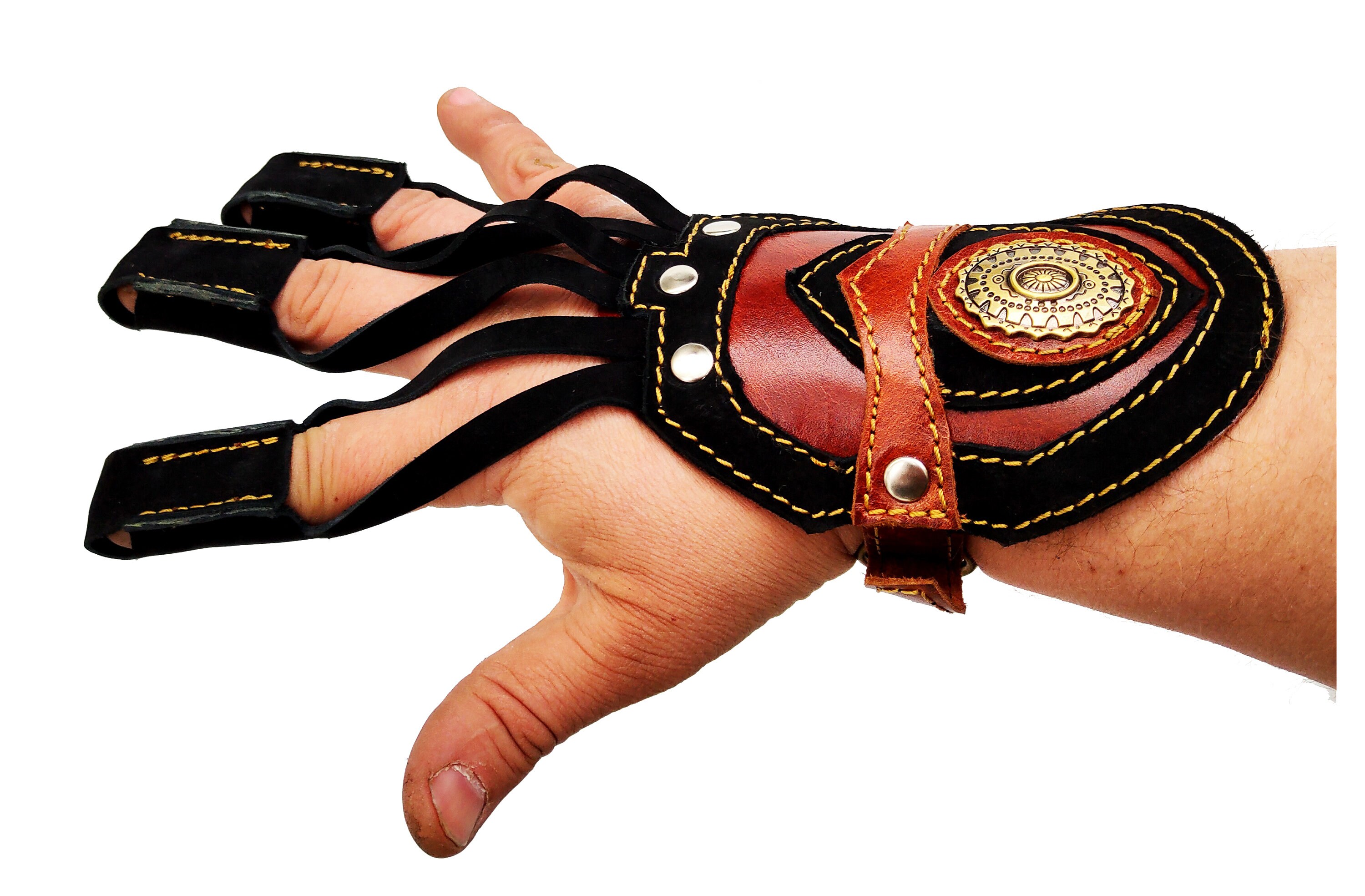 Handmade Leather Archery Glove Bow Protective Shooting Gloves Etsy