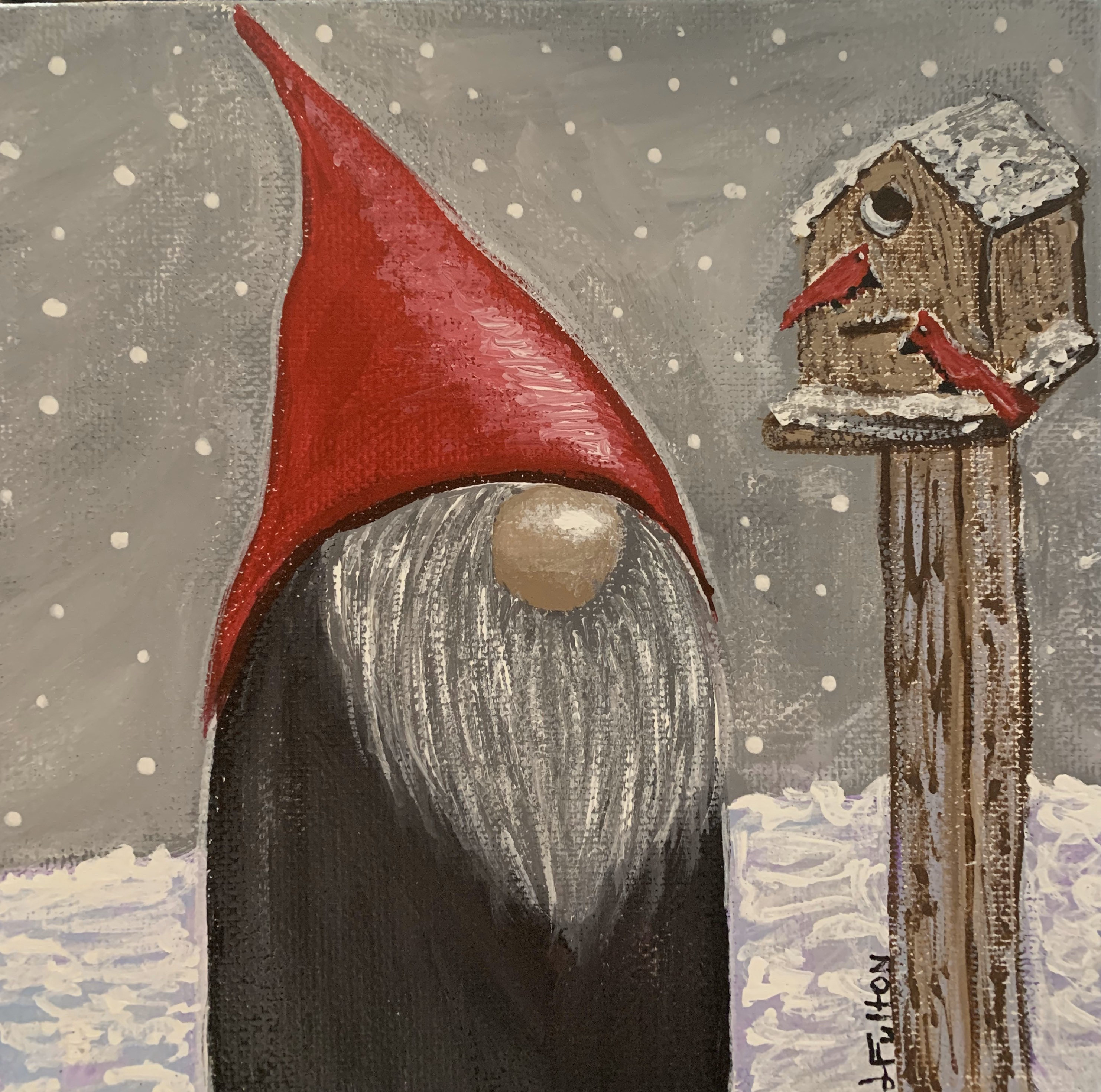Set of 4 acrylic gnome paintings 1 for each seasonspring Etsy
