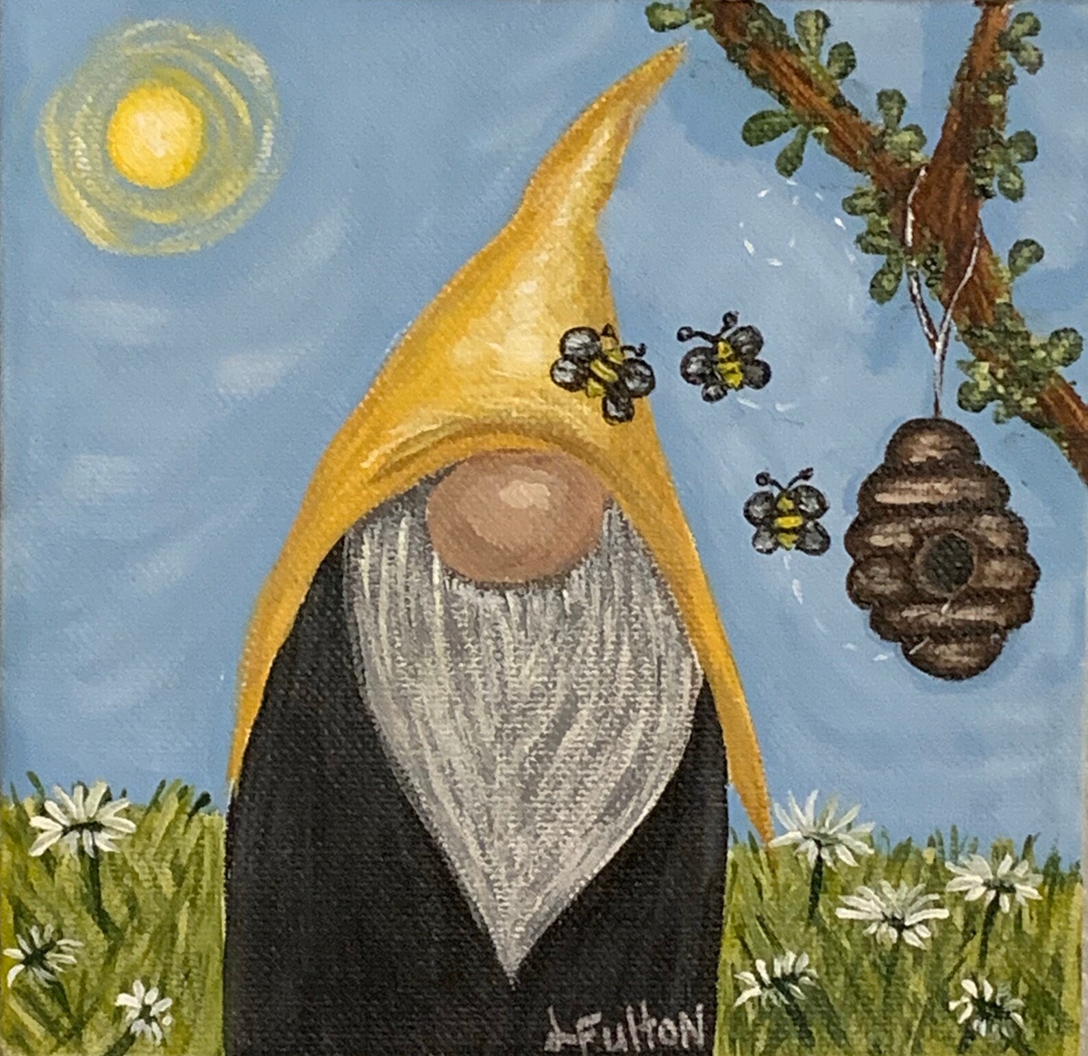 Set of 4 acrylic gnome paintings 1 for each seasonspring Etsy