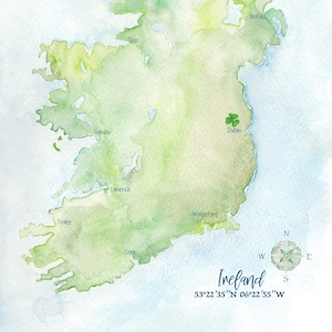 Ireland Watercolor Map