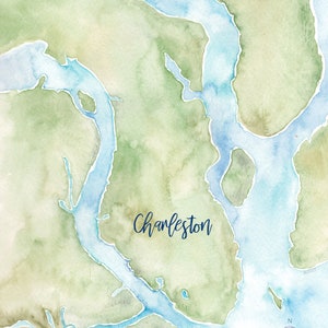 Charleston Watercolor Map