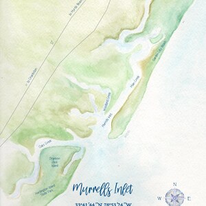 Murrells Inlet  Watercolor Map