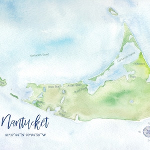 Nantucket Watercolor Map