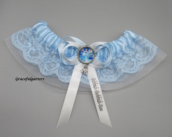 Cinderella Themed Slipper or Carriage Lace Bridal Wedding Garter LaceSatin