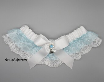 Cinderella Themed Slipper or Carriage Lace Bridal Wedding Garter LaceSatin