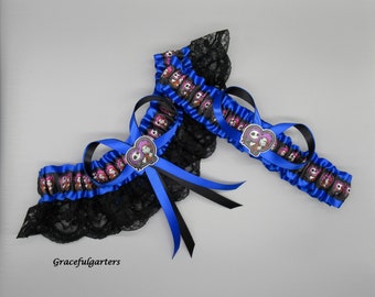 Christmas halloween garter Handmade jack bridal keepsake or toss wedding Garter SatinGrosgrain garter