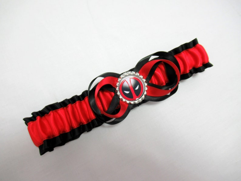 LaceSatin Deadpool Antiheroic Lace Bridal Wedding Garter or Set