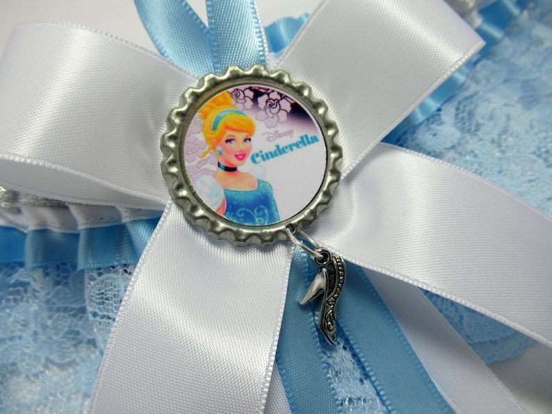 Cinderella Themed Slipper or Carriage Lace Bridal Wedding Garter LaceSatin