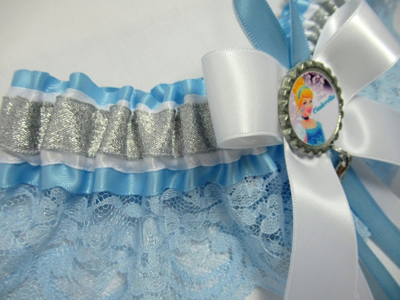 Cinderella Themed Slipper or Carriage Lace Bridal Wedding Garter LaceSatin