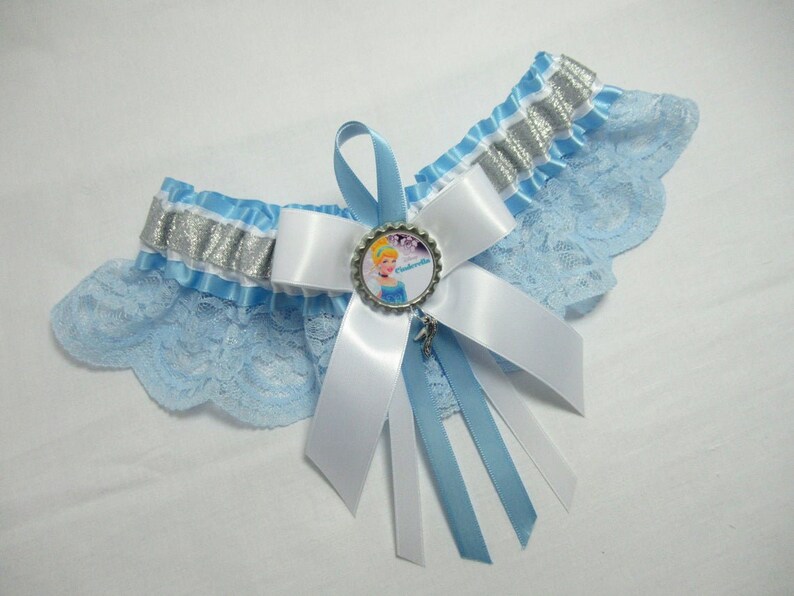 Cinderella Themed Slipper or Carriage Lace Bridal Wedding Garter LaceSatin