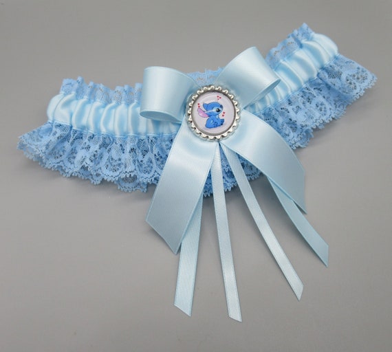 Satin/Lace Angel Bridal Wedding Garter or Cufflinks Stitch Lilo & Stitch