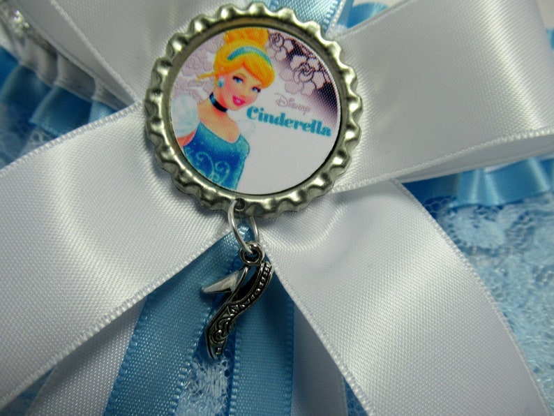 Cinderella Themed Slipper or Carriage Lace Bridal Wedding Garter LaceSatin