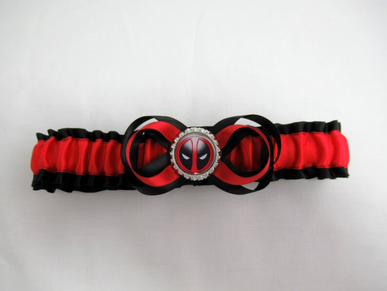 LaceSatin Deadpool Antiheroic Lace Bridal Wedding Garter or Set