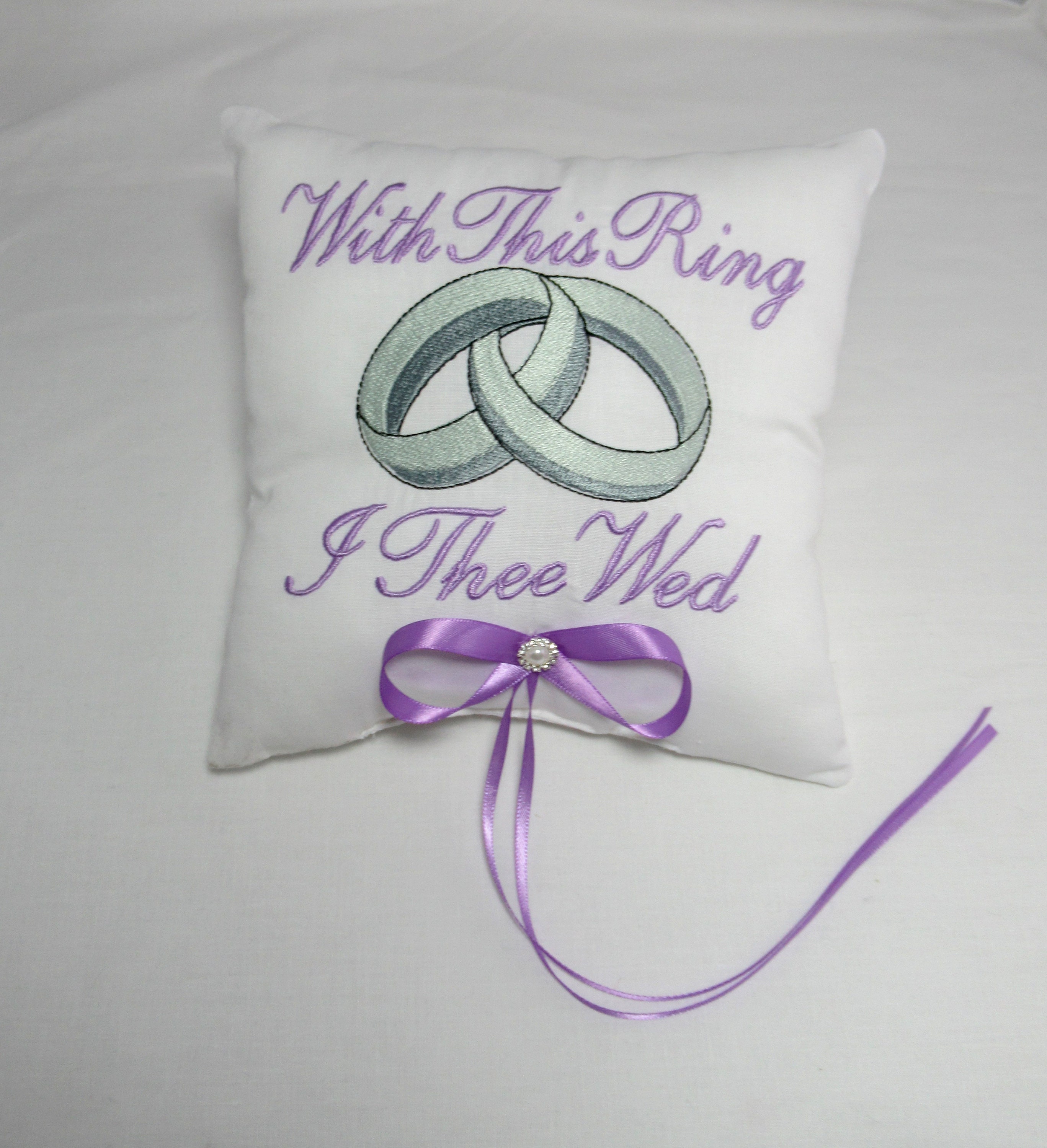 Ringbearers Embroidered Cushion/Pillow. With This Ring I Thee Etsy