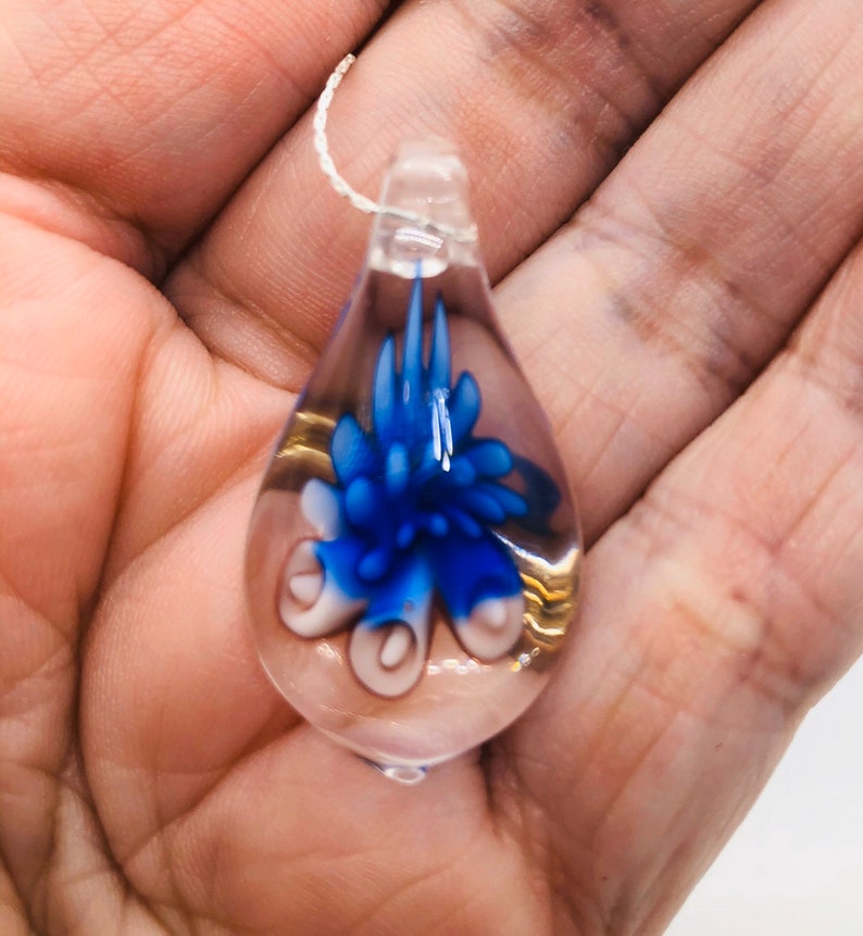 Gift for Mom Lampwork Glass Pendant on a Silver or Gold Chain