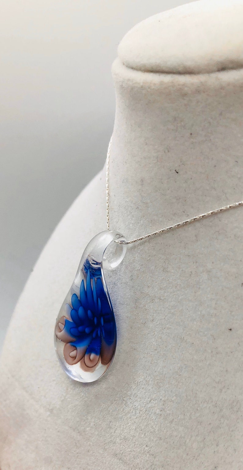 Gift for Mom Lampwork Glass Pendant on a Silver or Gold Chain