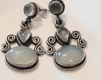 SALE Vintage Indian silver earrings