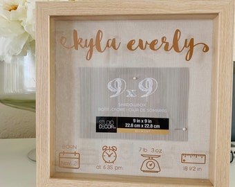 personalized baby shadow boxes