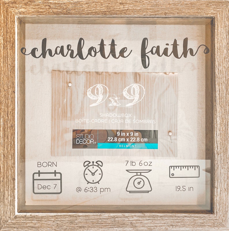 Modern Personalized Shadow Box Birth Announcement Baby | Etsy