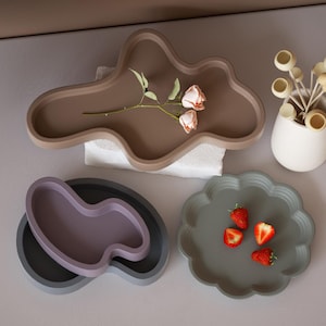 Nordic Shaped Tray Silicone Mold-Irregular Storage Tray Mold-Flower Dish Resin Mold-Concrete Candle Holder Mold-Jesmonite Plaster Decor Mold