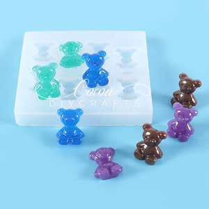 Cartoon Little Bear Mold-Cute Bear Silicone Mold-Bear Resin Mold-Gummy Bear Nail Mold-Bear Jewelry Pendant Mold-Epoxy Resin Craft Mold